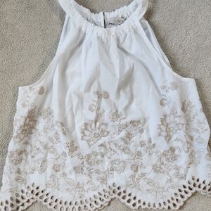 Floral Eyelet Halter Top LOFT Summer Medium